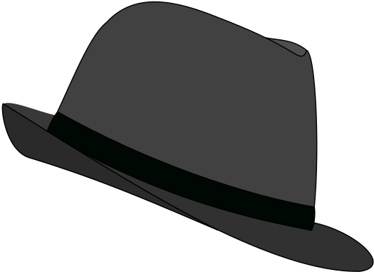 Fedora Clipart Png - Black Fedora Clip Art (533x389), Png Download