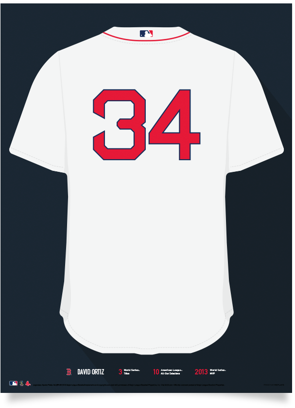 Red Sox David Ortiz Jersey Print - Number (639x848), Png Download