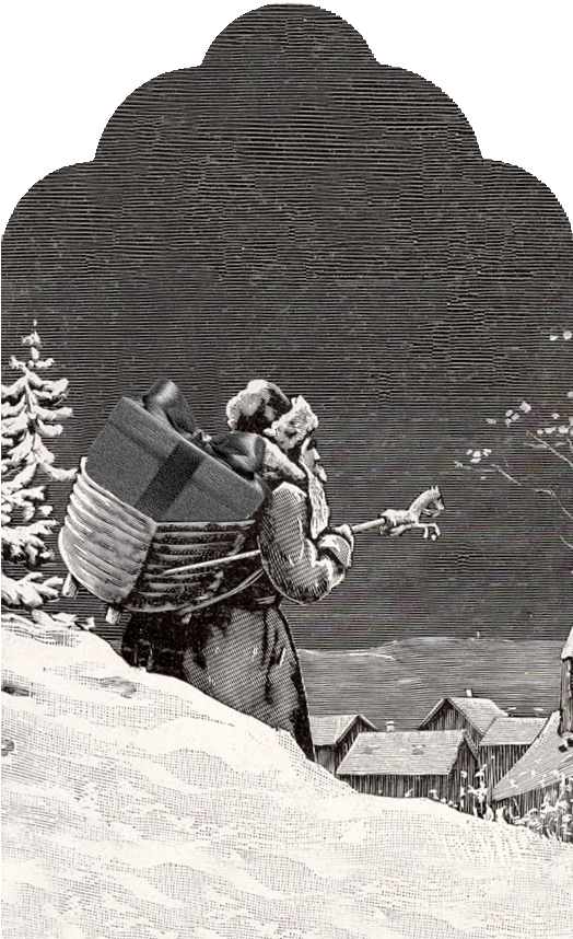 Free Vintage German Santa Christmas Tag - Illustration (569x924), Png Download