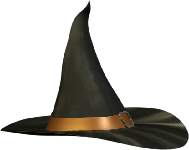 Hat-024 - Halloween Witch Hat Png (604x480), Png Download