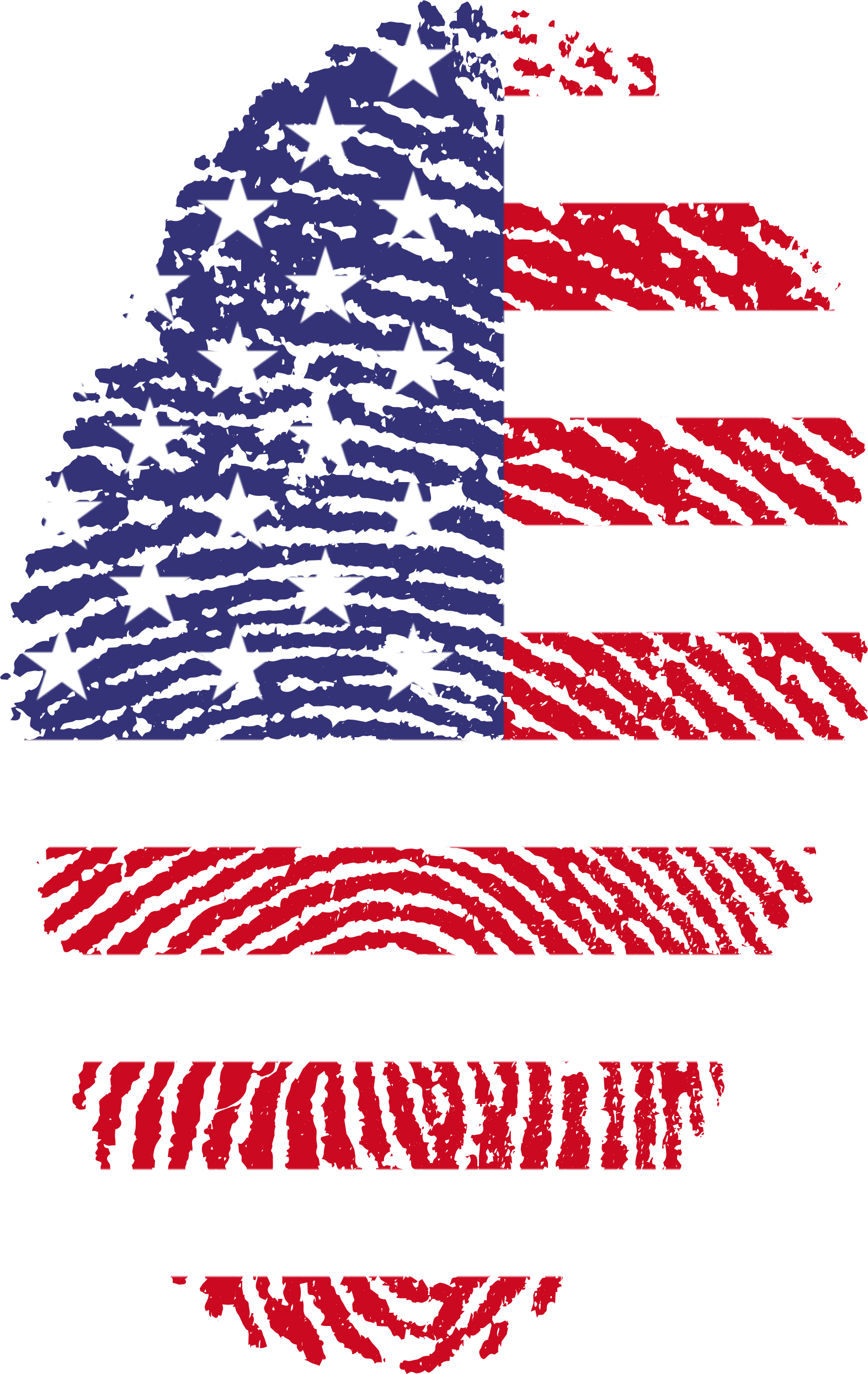 United States Fingerprint Flag 650588 - Fingerprint Flag Png (1573x2488), Png Download
