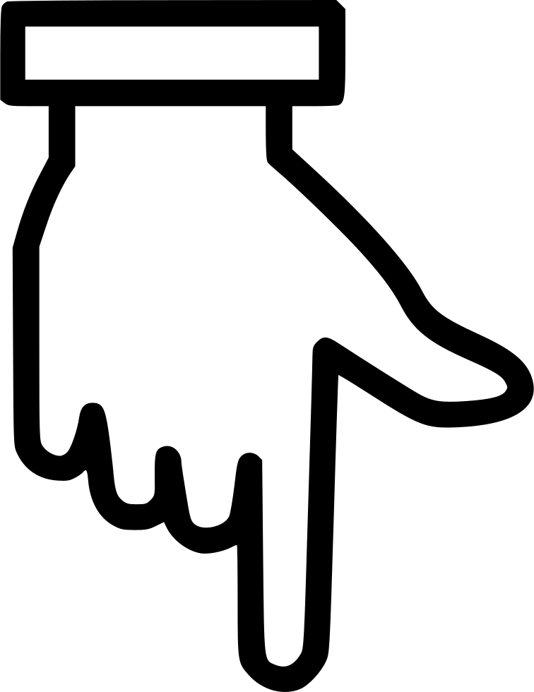 Hand Finger Pointing Down - Clip Art Pointed Hand (756x980), Png Download