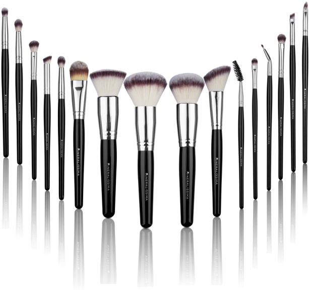 Luxury 16-piece Synthetic Brush Set - Make Up Kwasten Set (650x650), Png Download