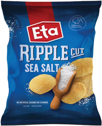 Eta Chips Ripple Cut Sea Salt 40g - Potato Chip (550x452), Png Download
