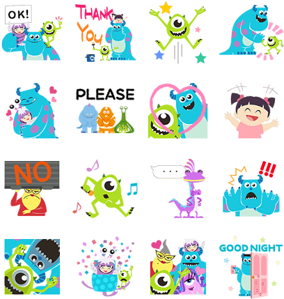 Pop-up Stickers - Monster University Line Sticker (420x448), Png Download