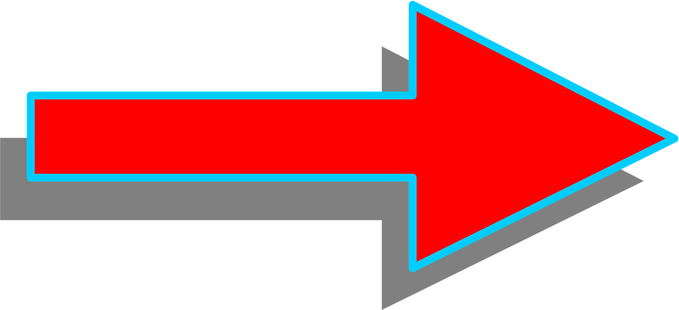 Right Clipart Red Arrow - Arrow With Shadow Png (958x438), Png Download