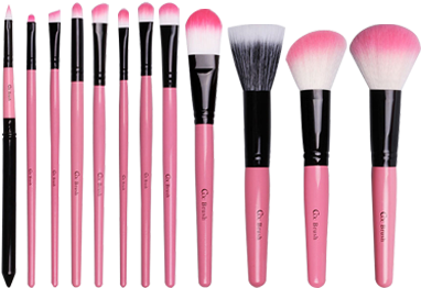 Coringco Pink In Pink Makeup Brush 12pcs/set - Painting (440x280), Png Download