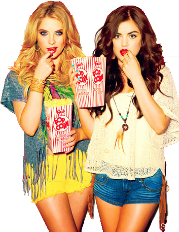 Lucy Hale E Ashley Benson Png - Hanna Y Aria Pll (419x500), Png Download