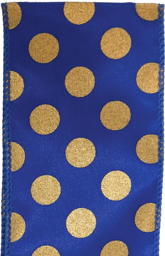 #40 Wired Spirit Dot Ribbon Royal/gold 10 Yd - Polka Dot (1200x1200), Png Download