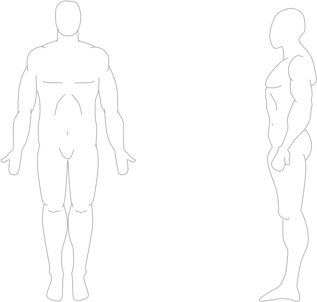 Human Body Front And Side - Human From Front And Side (1000x750), Png Download