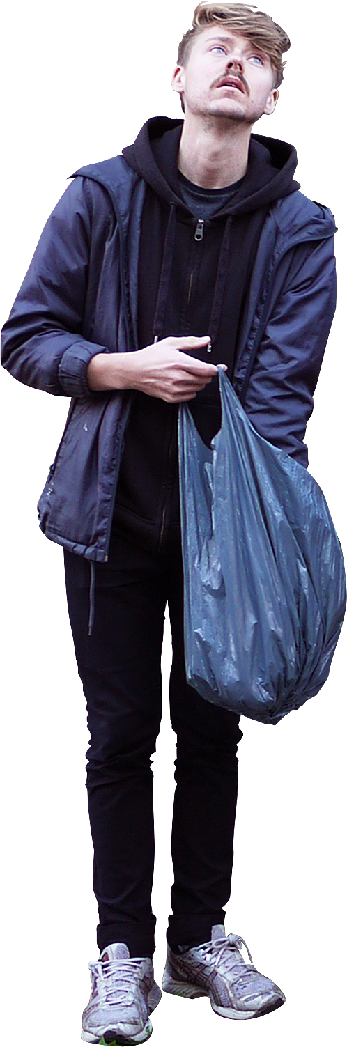 Skalgubbar Cut Out People, People Cutout, People Png, - Person With Bag Png (498x1503), Png Download
