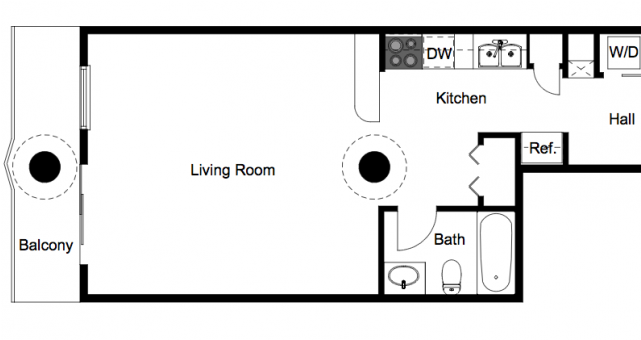 Floor Planslil Wayne - The Woodward Loft Apartments (640x480), Png Download