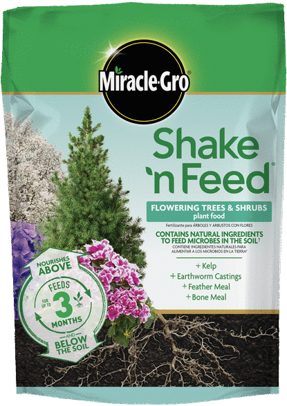 Feed Flowering Trees And Shrubs - Miracle Grow Fertilizer (431x600), Png Download