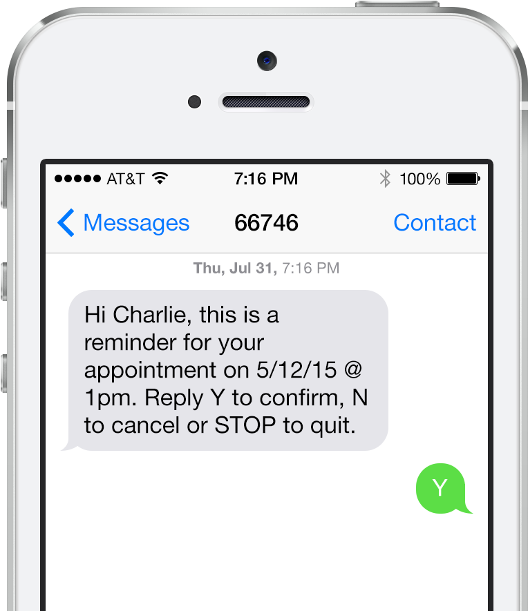 [case Study] Text Message Appointment Reminders Increase - Iphone (866x902), Png Download