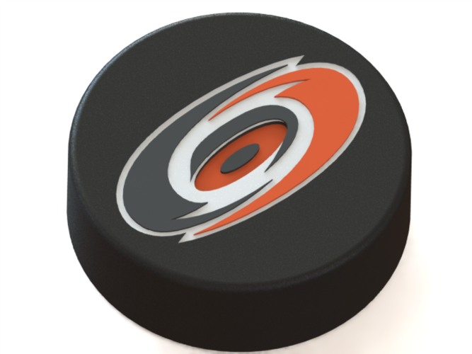 Carolina Hurricanes Logo On Hockey Puck 3d Print - North Carolina (667x500), Png Download