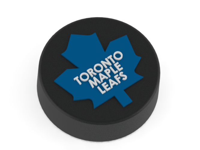 Toronto Maple Leafs Logo On Ice Hockey Puck 3d Print - Toronto (667x500), Png Download