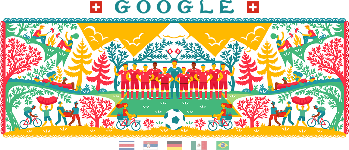 Google Doodle World Cup 2018 Day 4 (1158x500), Png Download