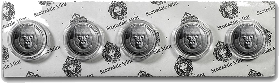 2016 Congo Silverback Gorilla 1oz Silver Coin (900x900), Png Download
