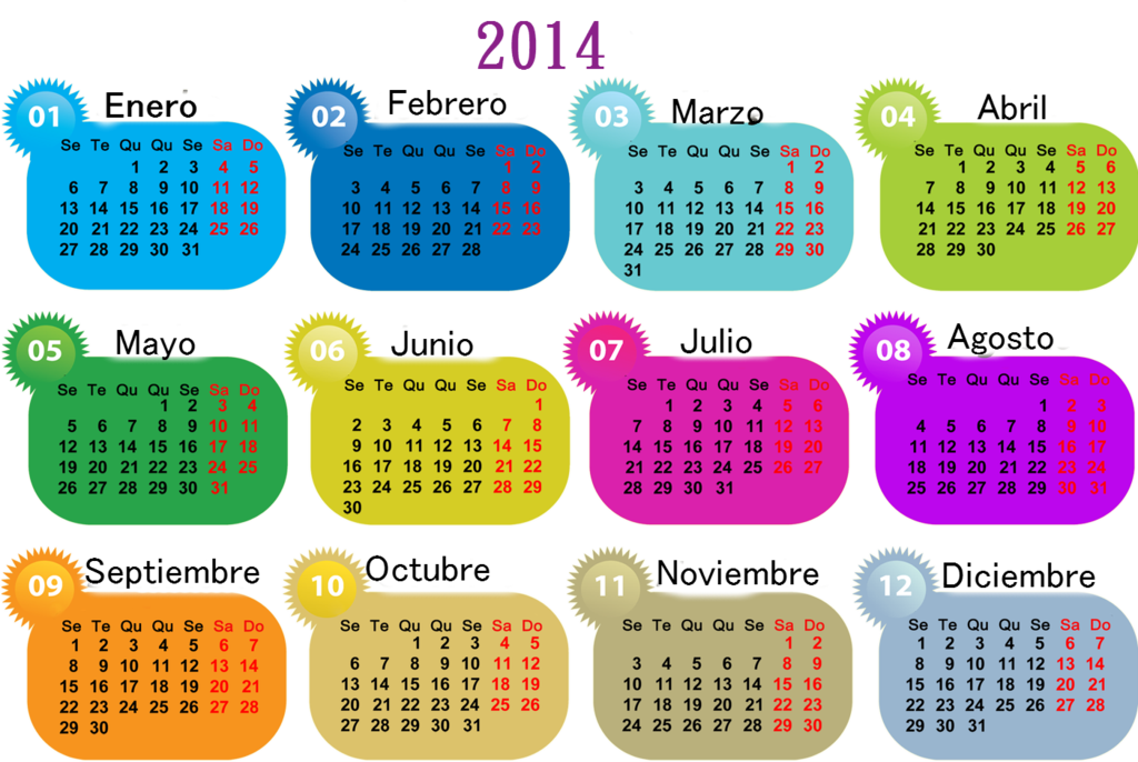 Calendario 2014 Png (1024x686), Png Download