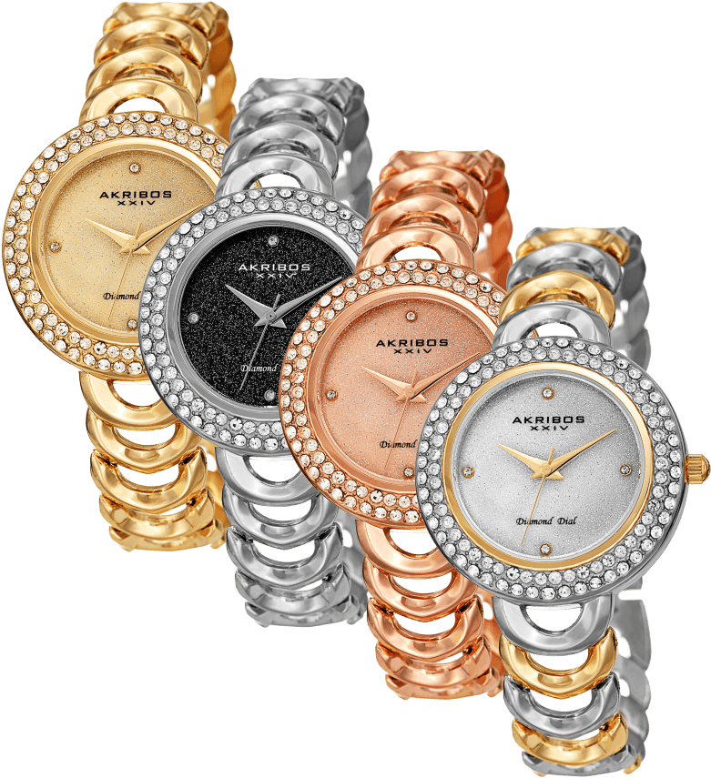Akribos Xxiv Ak1050 Women's Diamond & Swarovski Crystal (864x864), Png Download