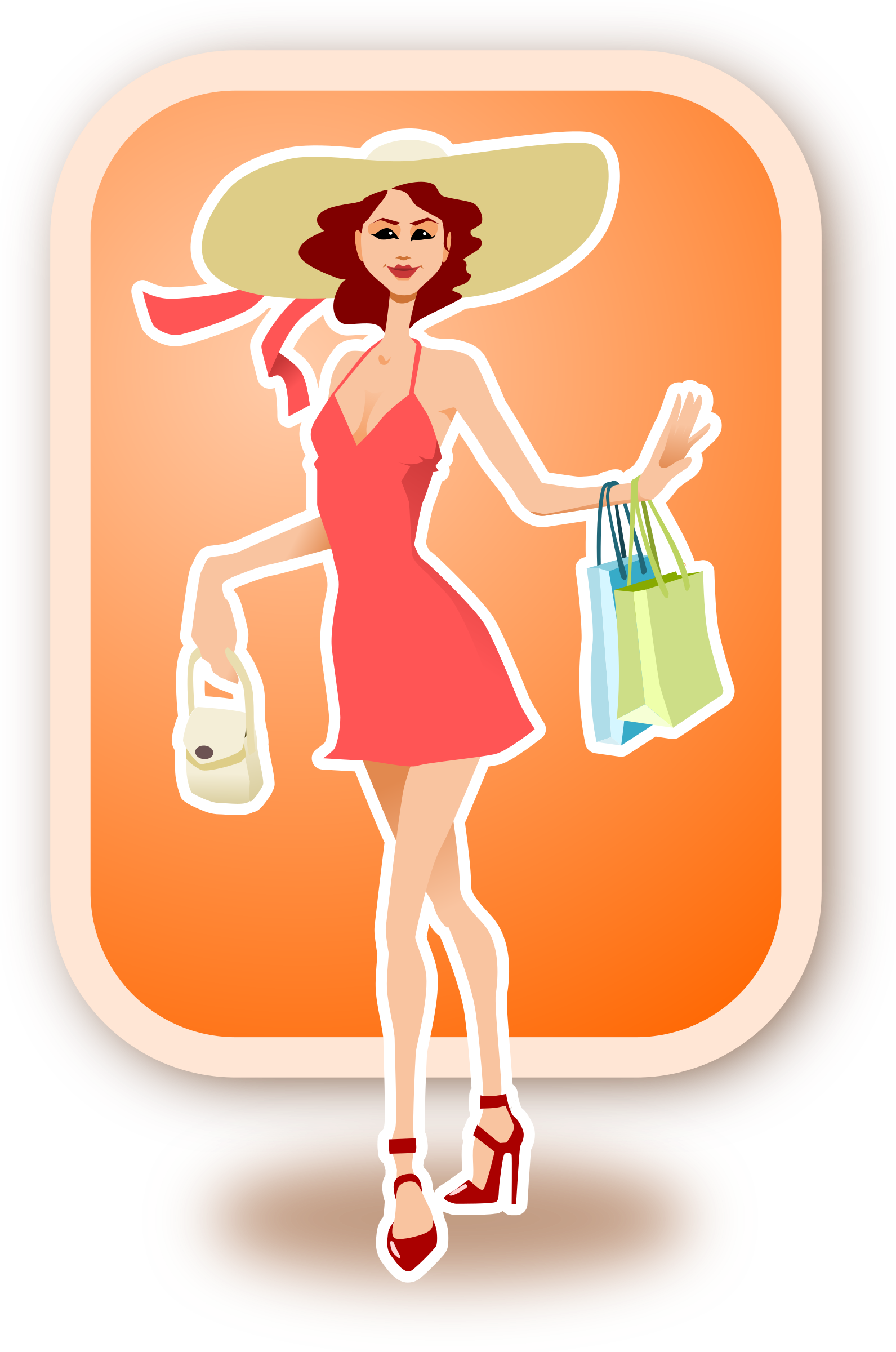This Free Icons Png Design Of Shopping Woman (1591x2400), Png Download