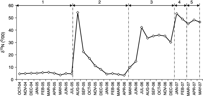 D 15 N Values In Sludge Samples From M1 Maturation (850x404), Png Download