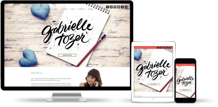 Image Of The Gabrielle Tozer Website Design On A Desktop, (960x474), Png Download