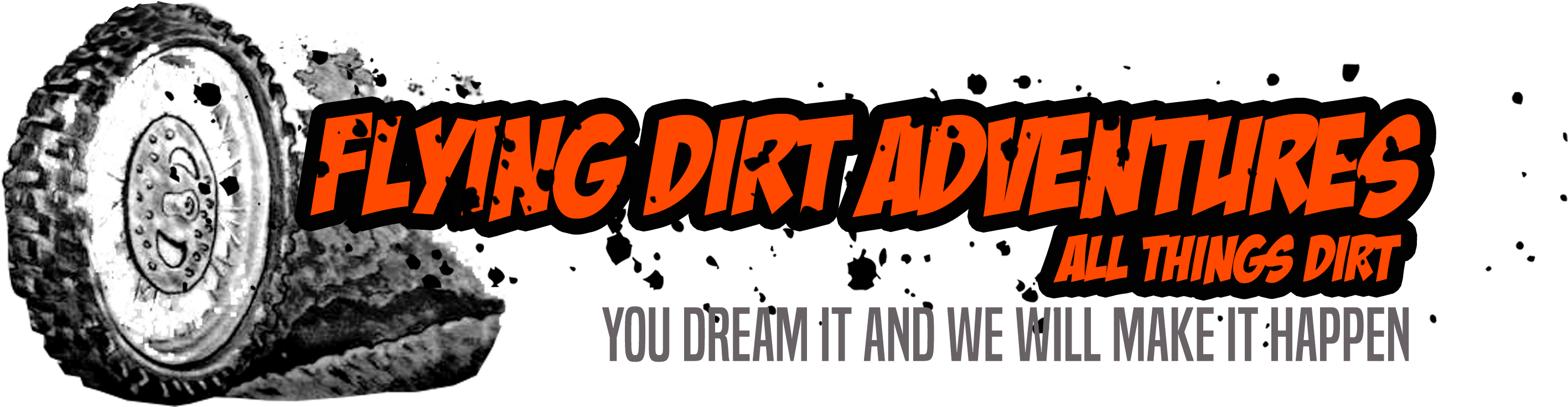 Flying Dirt Adventures (3160x788), Png Download