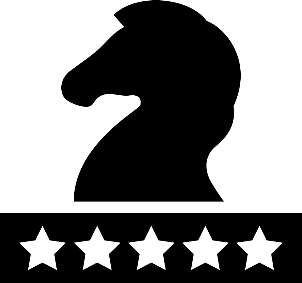 Chess Horse With Five Stars Svg Png Icon Free Download (980x920), Png Download