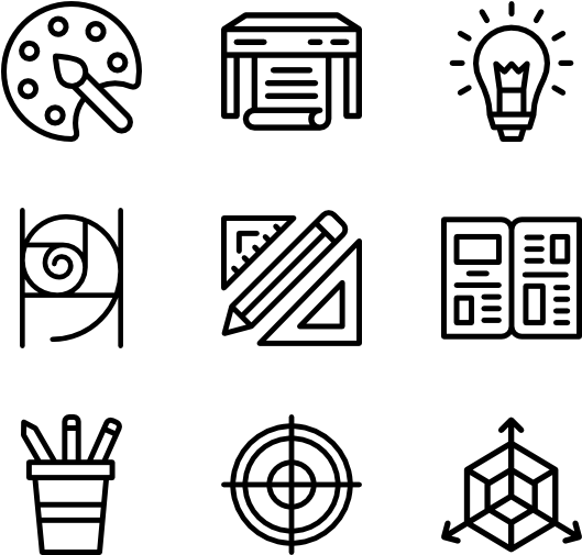 Design Tools Outlined (600x564), Png Download