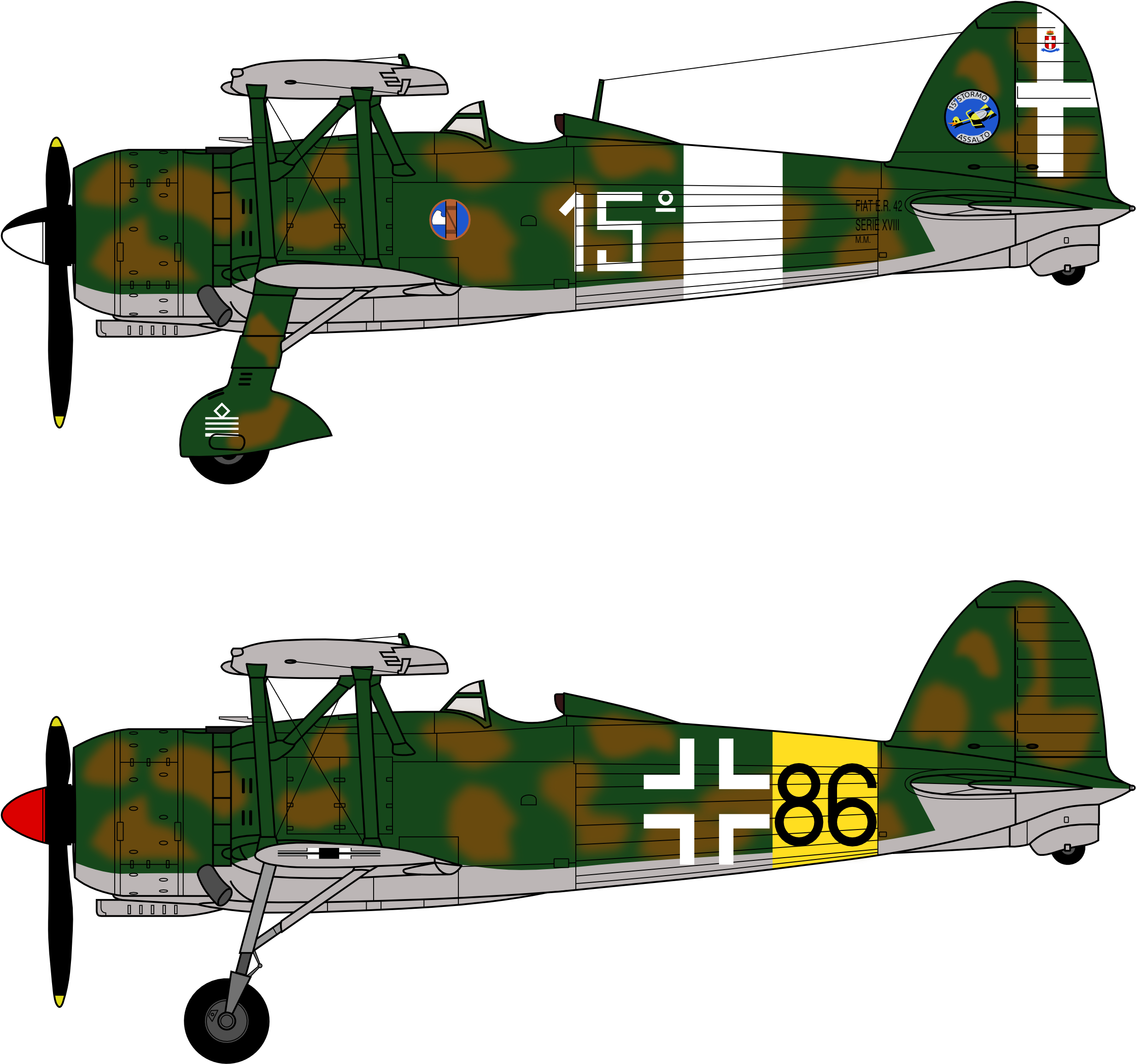 File - Fiat C - R - 42 Falco Profiles (4000x2996), Png Download
