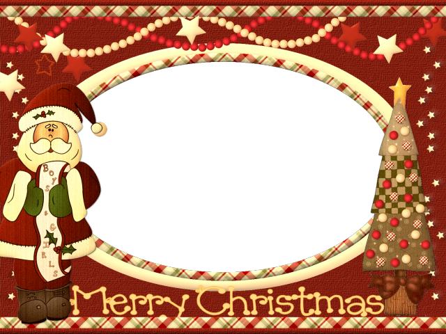 Merry Christmas Clipart Photo Frame (640x480), Png Download