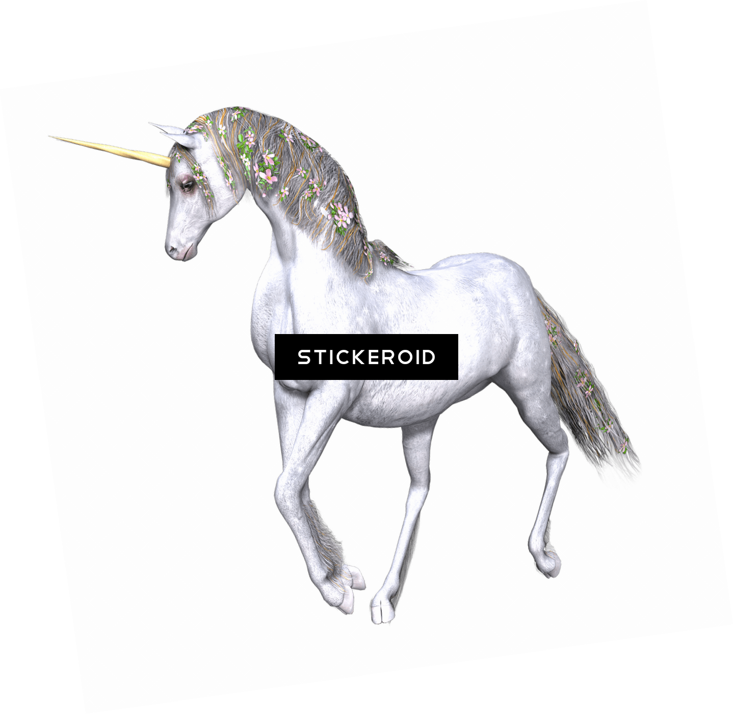 Full White Unicorn (1438x1400), Png Download