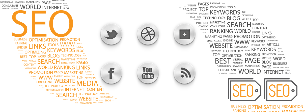 Search Engine Optimization Related Word Cloud With (1209x446), Png Download