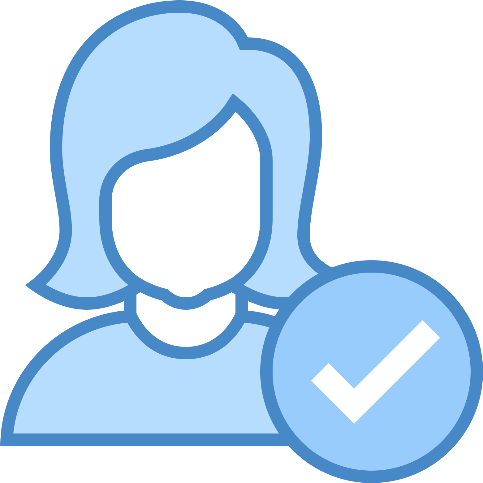 Checked User Female Icon (1600x1600), Png Download