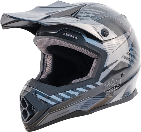 Zox Matrix Carbon Squadron Dirt Full Face Helmet M (640x640), Png Download