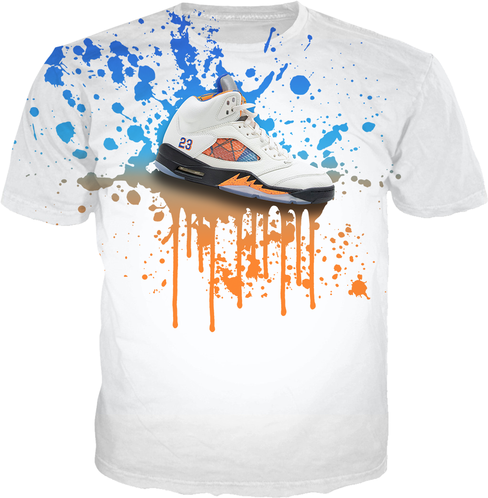 Barcelona 5 Shoe Splat White Tee (1024x1024), Png Download