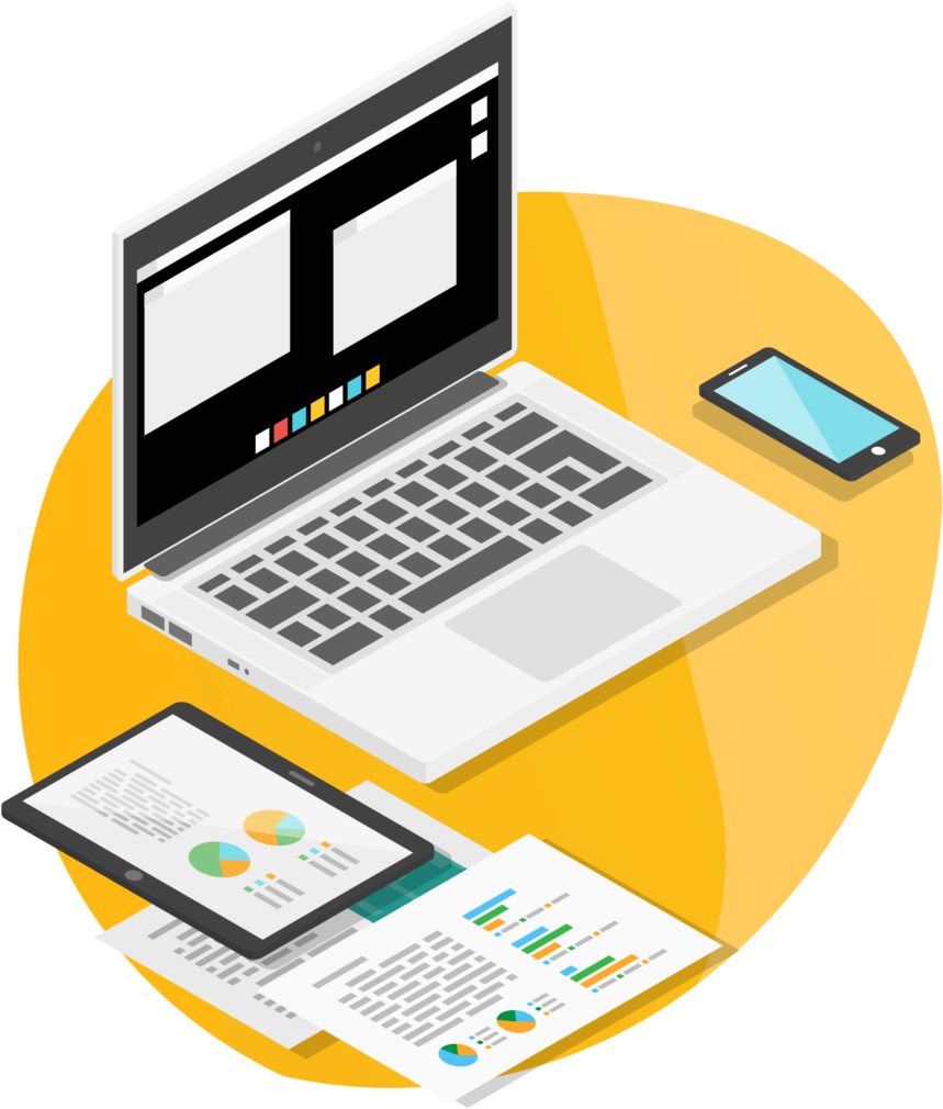 Apr Coin Workspace With Laptop, Smartphone And Tablet (1024x1024), Png Download