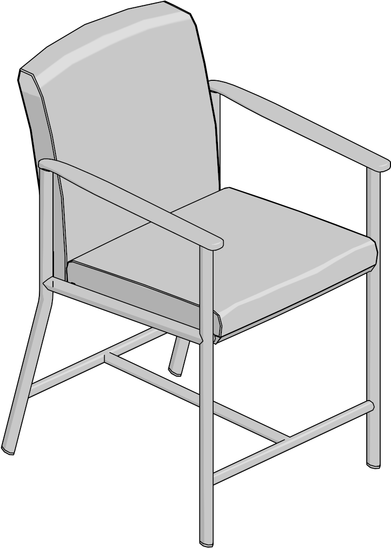 Chair-easy Acs,sgl,str Arm,plastic Arms,wallsaver (1200x1200), Png Download