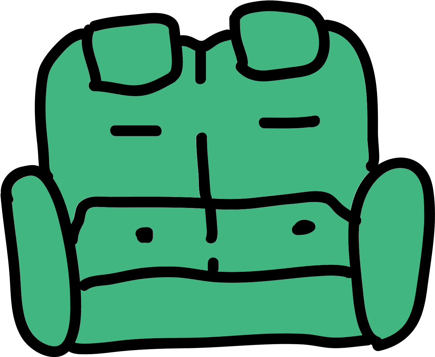 Sofa With Buttons Icon (1600x1600), Png Download