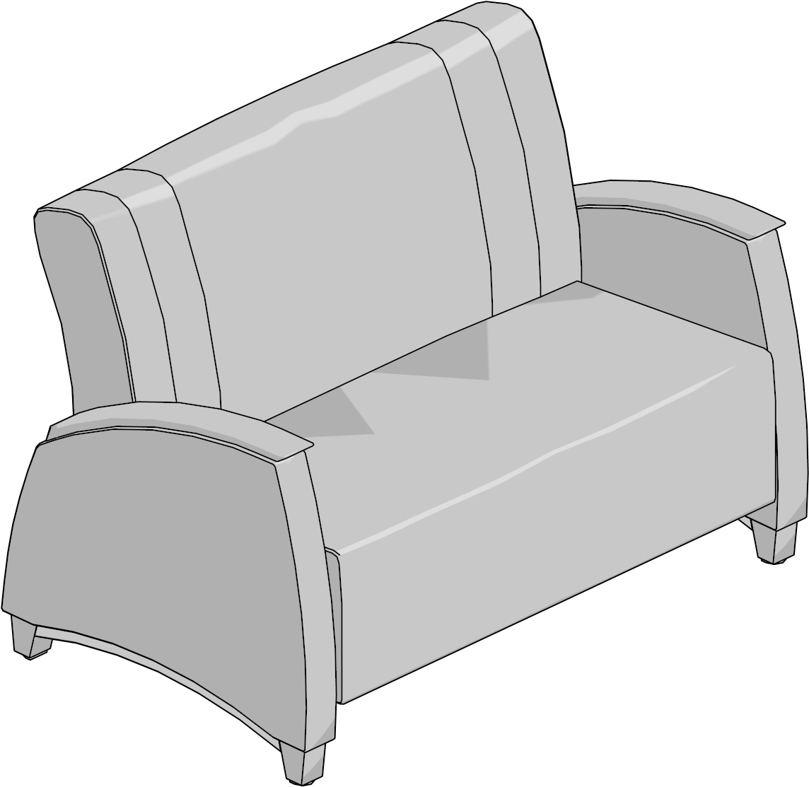 Chair-lnge,dbl,wood Arm Cap (1200x1200), Png Download