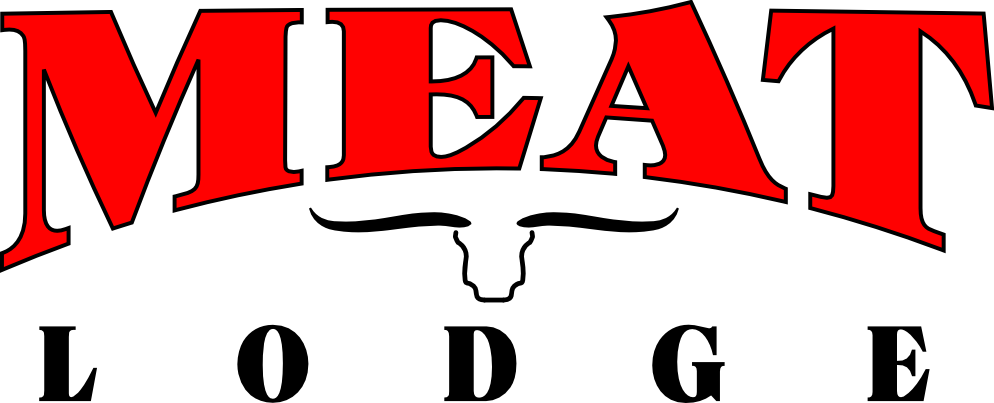 Meat Lodge Small Black Outline (994x403), Png Download