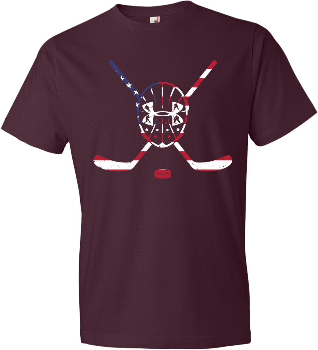 Usa Hockey Outline Flag (1155x1155), Png Download