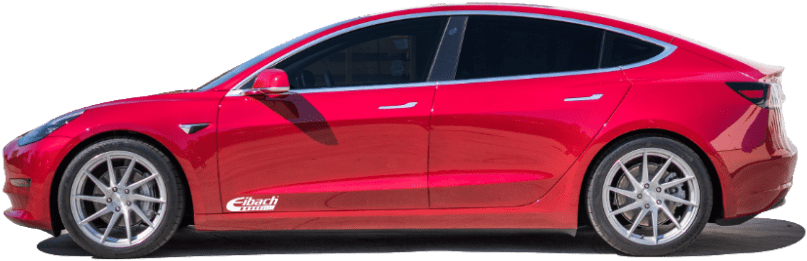 Tesla Model 3 With Eibach Lowering Springs Installed (1000x400), Png Download