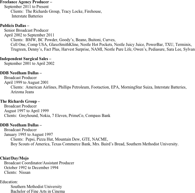 Freelance Agency Producer September 2011 To Present (659x652), Png Download