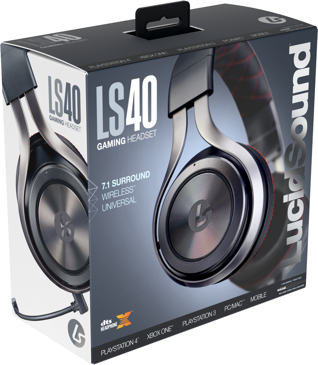 Lucidsound Ls40 Black Grey Wireless (2000x2000), Png Download