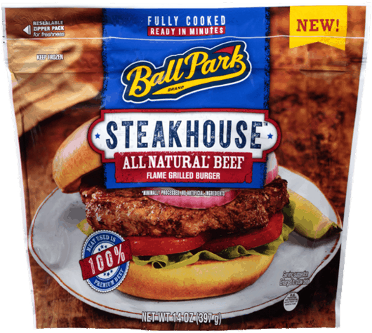 50 For Ball Park® Frozen Fully Cooked Patties (600x537), Png Download