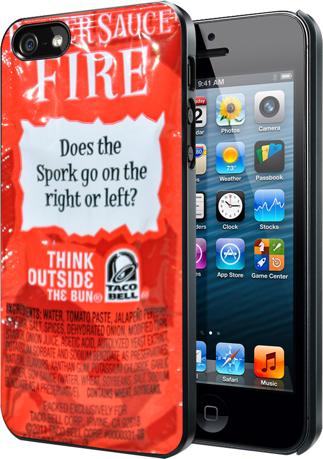 Taco Bell Sauce Fire Iphone 4 4s 5 5s 5c Case (874x1124), Png Download