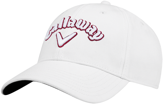 Headwear, Hat, Callaway Heritage Twill Golf Hat, White/white/red (700x700), Png Download