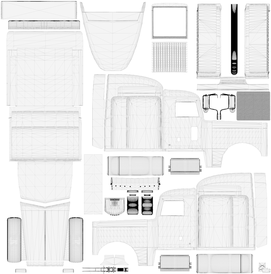 Peterbilt Drawing Template (924x924), Png Download